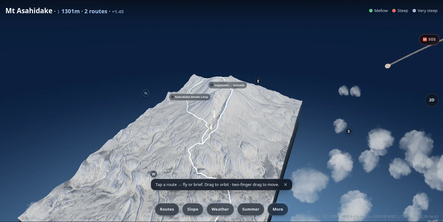 Mt Asahidake · SnowWind 3D